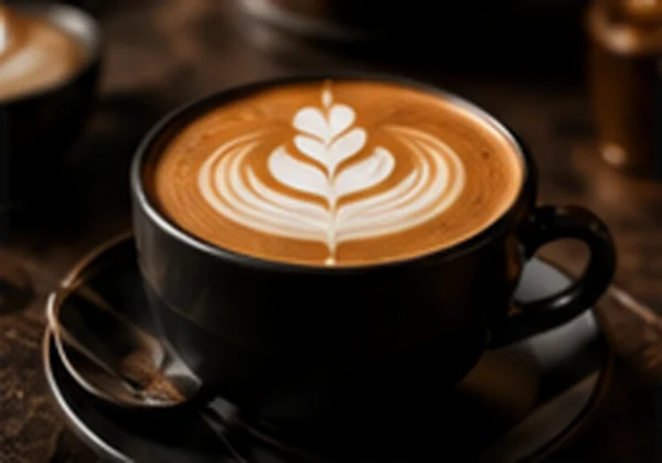 Artfully poured latte